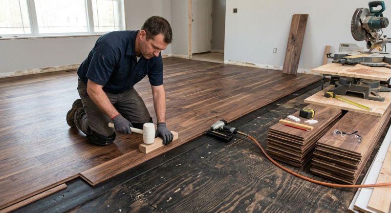 Our team working on Wood Floor Service projects in Snohomish County, WA